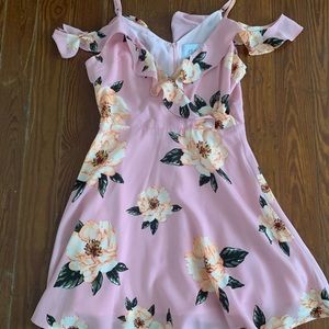 JOA pink floral dress